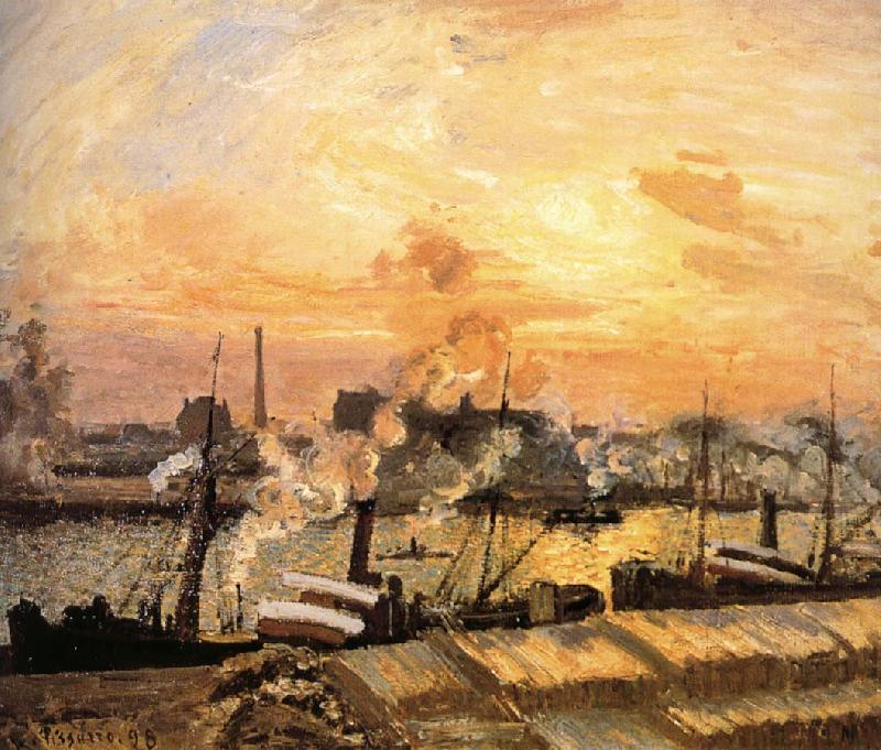 Camille Pissarro Sunset Pier